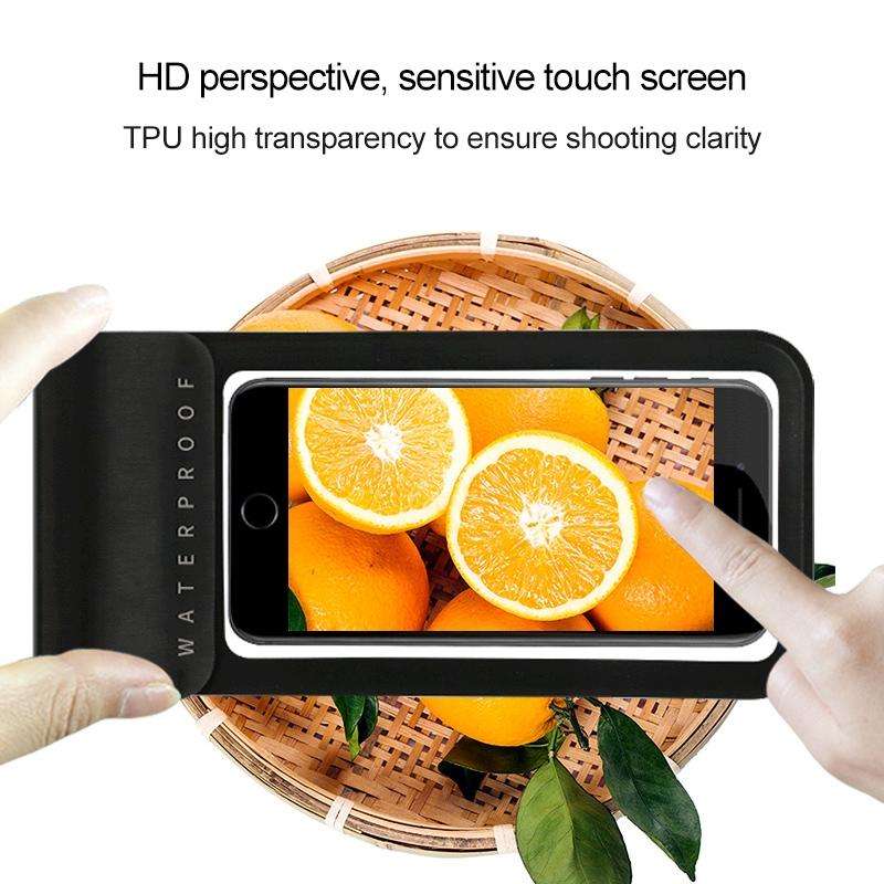Outdoor Diving Swimming Mobile Phone Touch Screen Waterproof Bag for 6 to 7 Inch Mobile Phone(Ros...