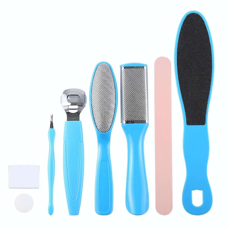 8 in 1 Dead Hard Skin Callus Remover Scraper Pedicure Rasp Tools Portable Cuticle Pusher Nail Foo...