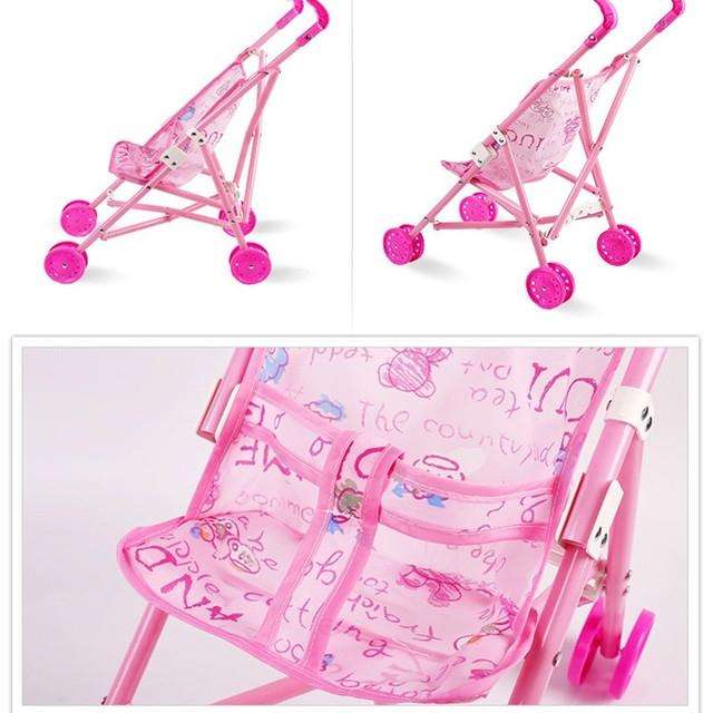 Mini Doll House Plastic Baby Stroller Set Children Educational Toys, Random Color Delivery
