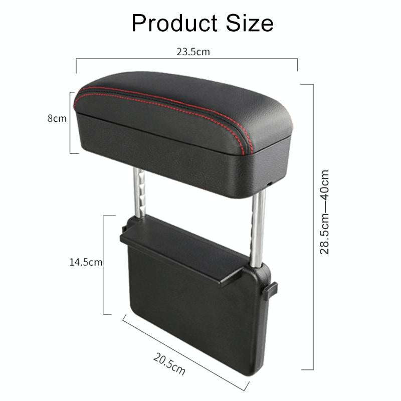 Universal Car PU Leather Wrapped Armrest Box Cushion Car Armrest Box Mat with Storage Box (Grey)