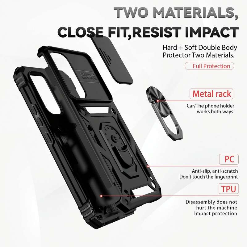 For Samsung Galaxy A54 5G Sliding Camshield Holder Phone Case(Black)