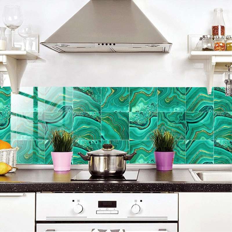 20 PCS 20cm PVC Crystal Covered Film Geometric Pattern Tile Wall Sticker(TS233)