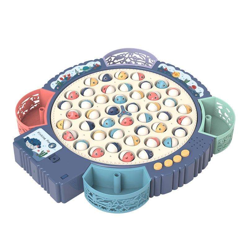 Magnetic Fishing Toy Children Educational Multifunctional Music Rotating Fishing Plate, Colour: H...