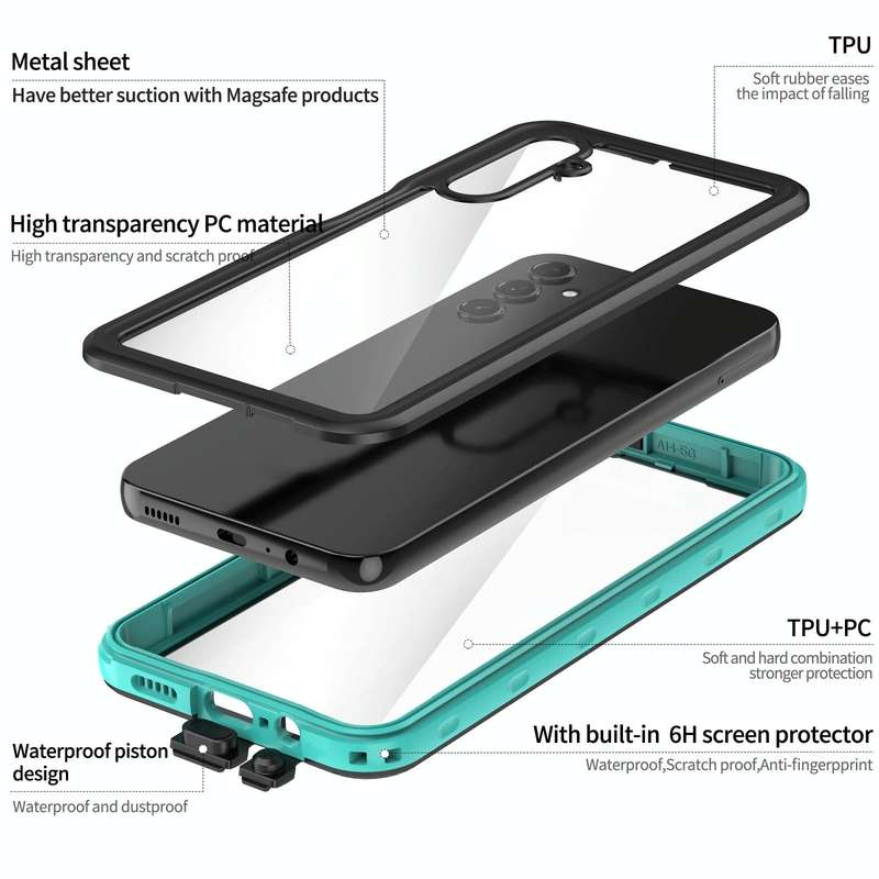 For Samsung Galaxy A14 5G RedPepper 360 Full Body Rugged Waterproof Phone Case(Blue)