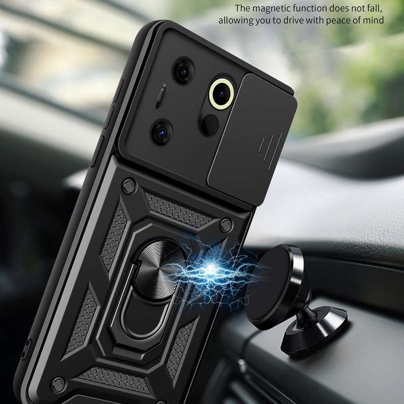 For Tecno Camon 20 Premier Sliding Camera Cover Design TPU+PC Phone Case(Silver)