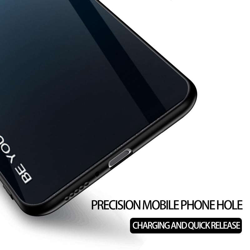 For Galaxy A80 Gradient Color Glass Case(Purple)