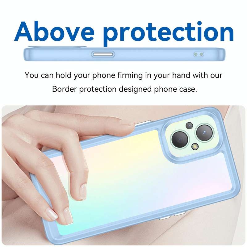 For OPPO Reno 7Z 5G Colorful Series Acrylic + TPU Phone Case(Blue)