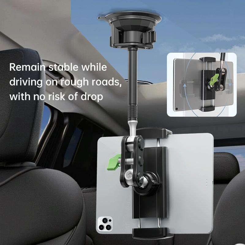 UBA-P1LB Car Flexible Tablet Suction Cup Clamp Holder with Extension Rod & Remote Control