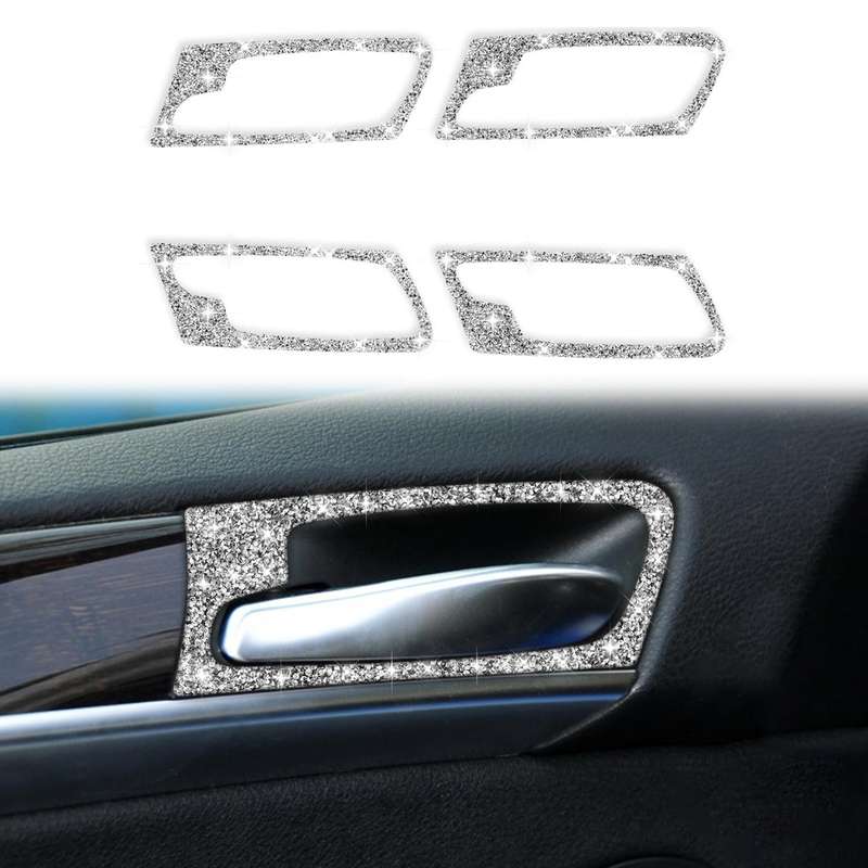 For BMW X5 E70 / X6 E71 2008-2014 Car Door Inner Handle Frame Diamond Decoration Sticker, Left an...