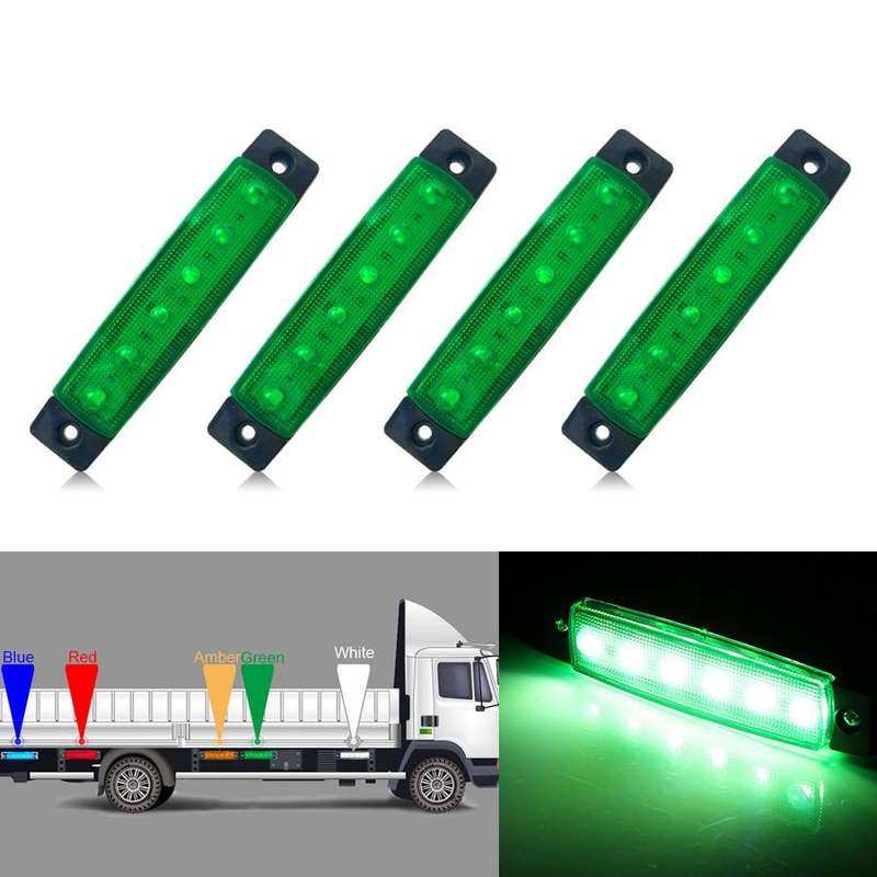 4 PCS 12V 6 SMD Auto Car Bus Truck Wagons External Side Marker Lights LED Trailer Indicator Light...