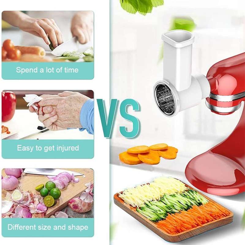 For KitchenAid 4.5QT/5QT Vertical Mixer Kitchen Vegetable Slicer and Grater(KA-006)