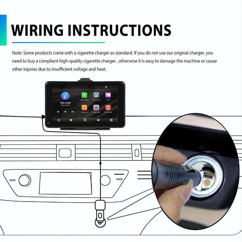 A3135 7 Inches HD Wired Smart Screen With Wireless CarPlay + Android Auto + Android With Camera