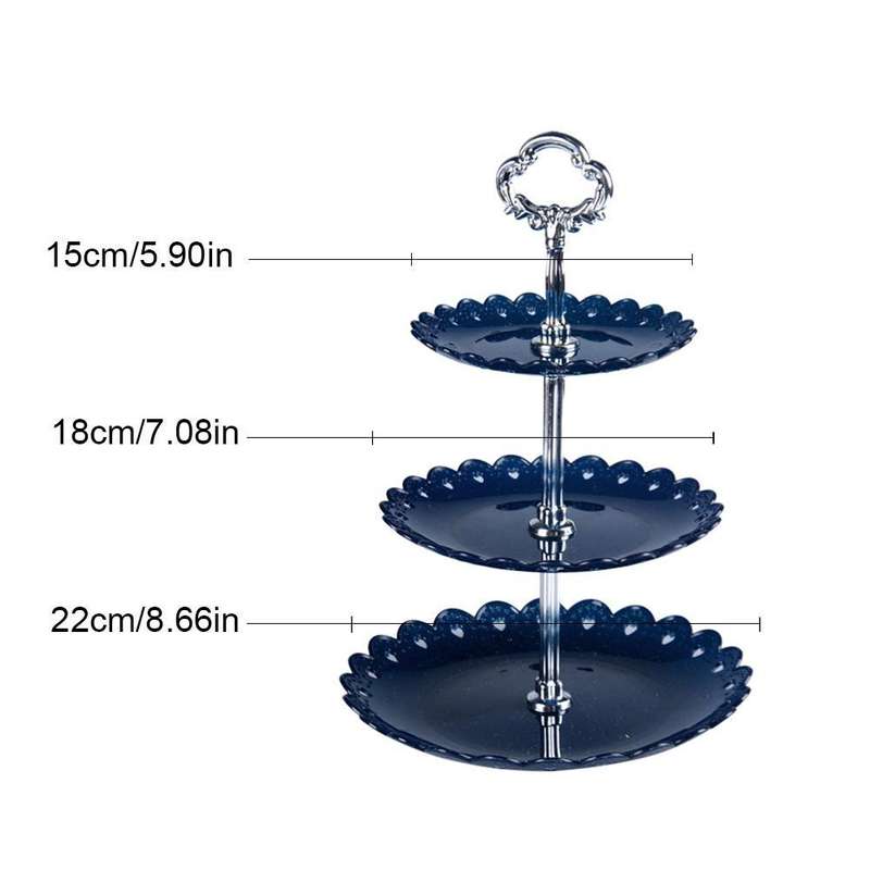 Party Birthday Three-layer Fruit Plate Cake Stand Dessert Storage Rack(Clear)