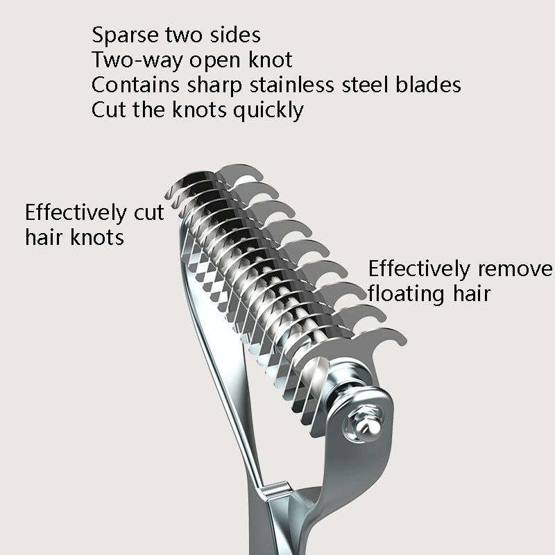 Pet Comb Zinc Alloy Double-Sided Cat Dog Cleaning Beauty Hair Removal Comb, Specification: Silver...