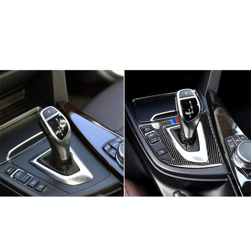 Three Color Carbon Fiber Car Gear Panel Decorative Sticker for BMW (F30) 2013-2017 / (F34) 2013-2...