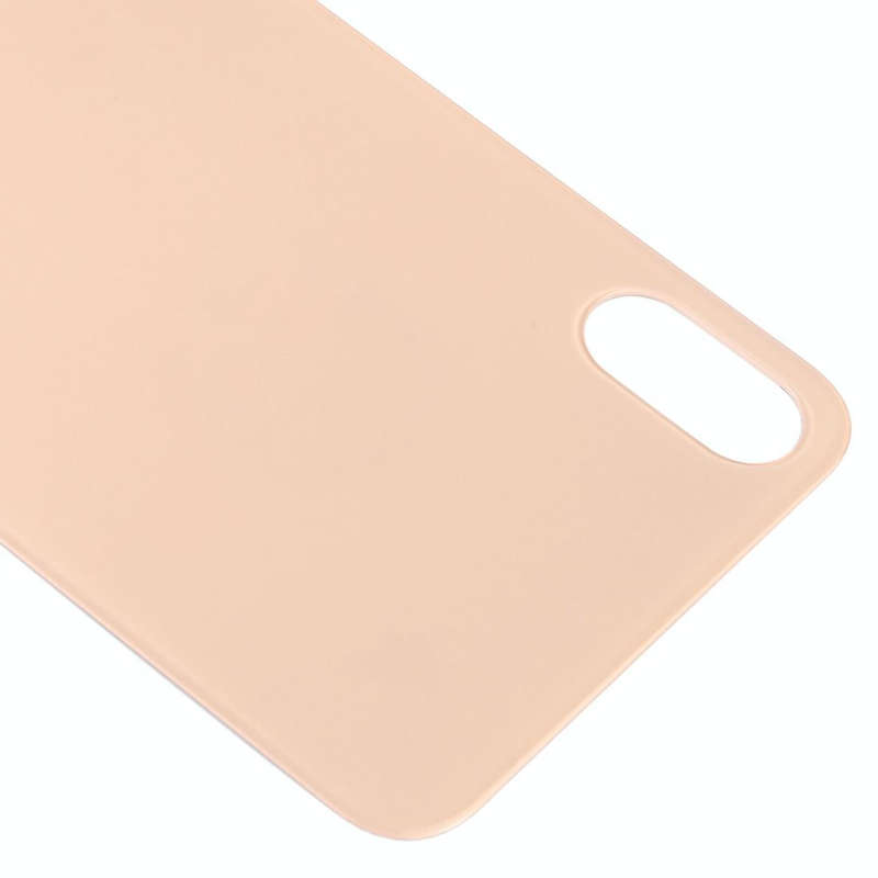 Easy Replacement Big Camera Hole Glass Back Battery Cover with Adhesive for iPhone XS(Gold)
