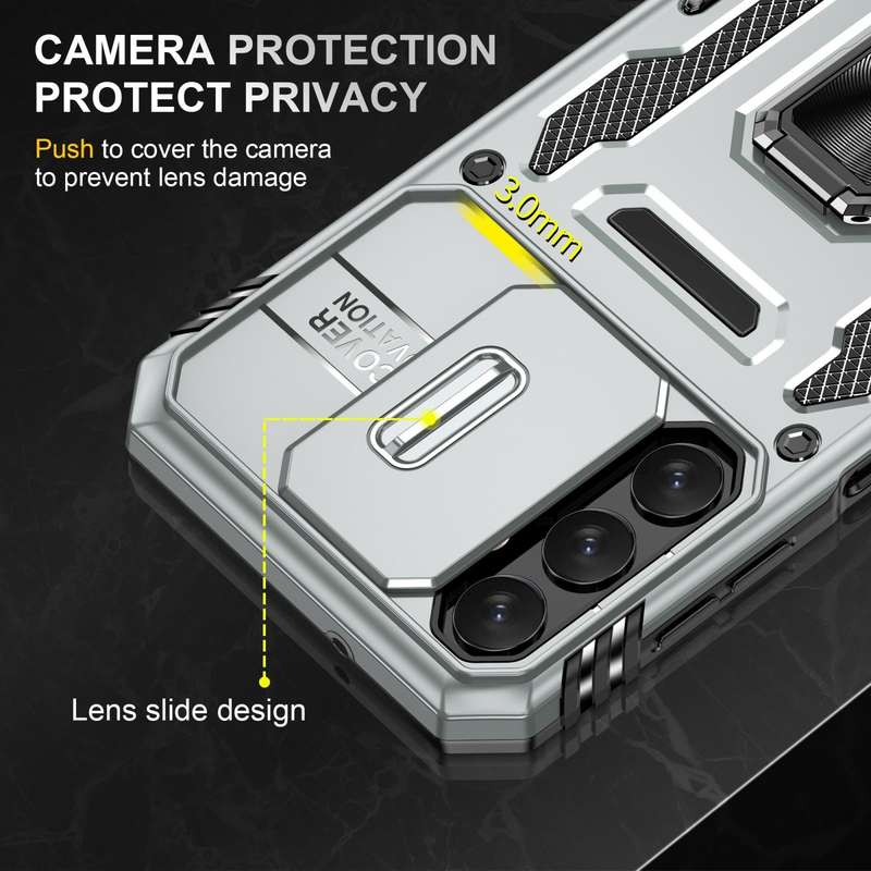 For Samsung Galaxy A05s Armor PC + TPU Camera Shield Phone Case(Grey)