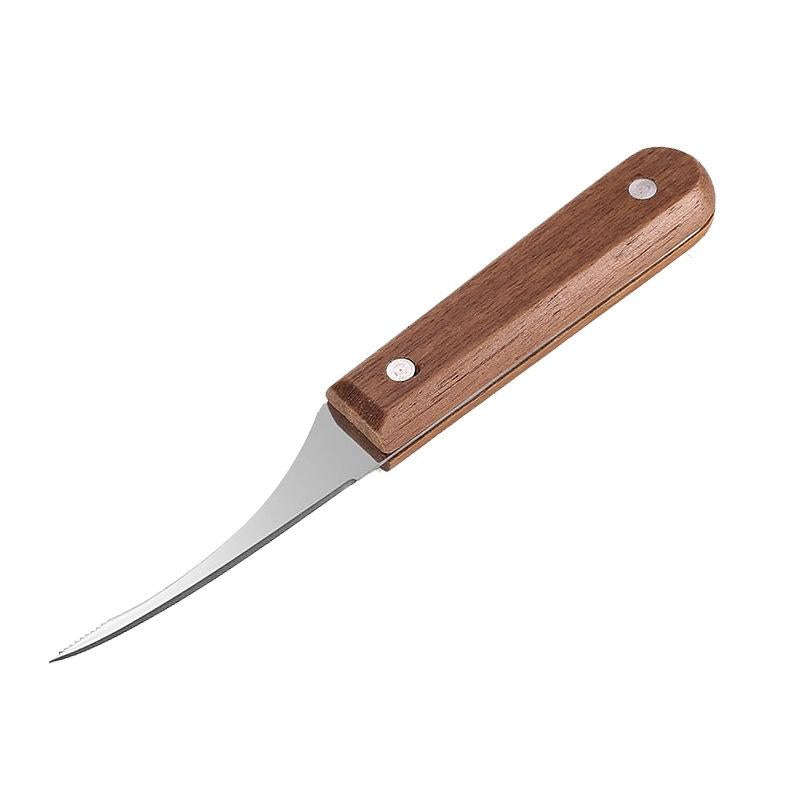 Stainless Steel Wooden Handle Shrimp Line Back Cutter