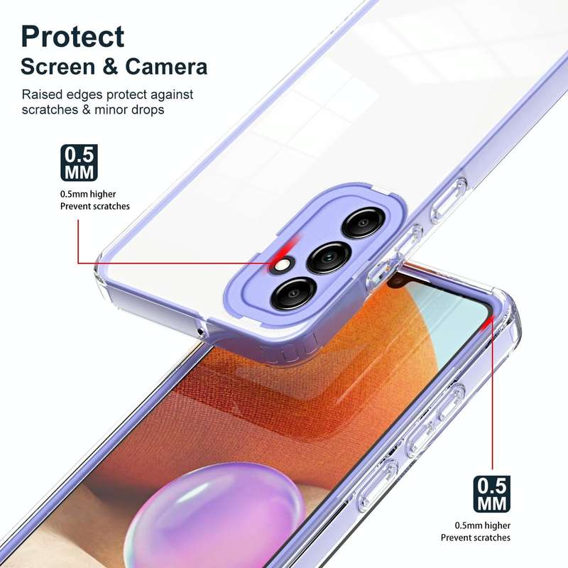 For Samsung Galaxy A34 5G 3 in 1 Clear TPU Color PC Frame Phone Case(Purple)