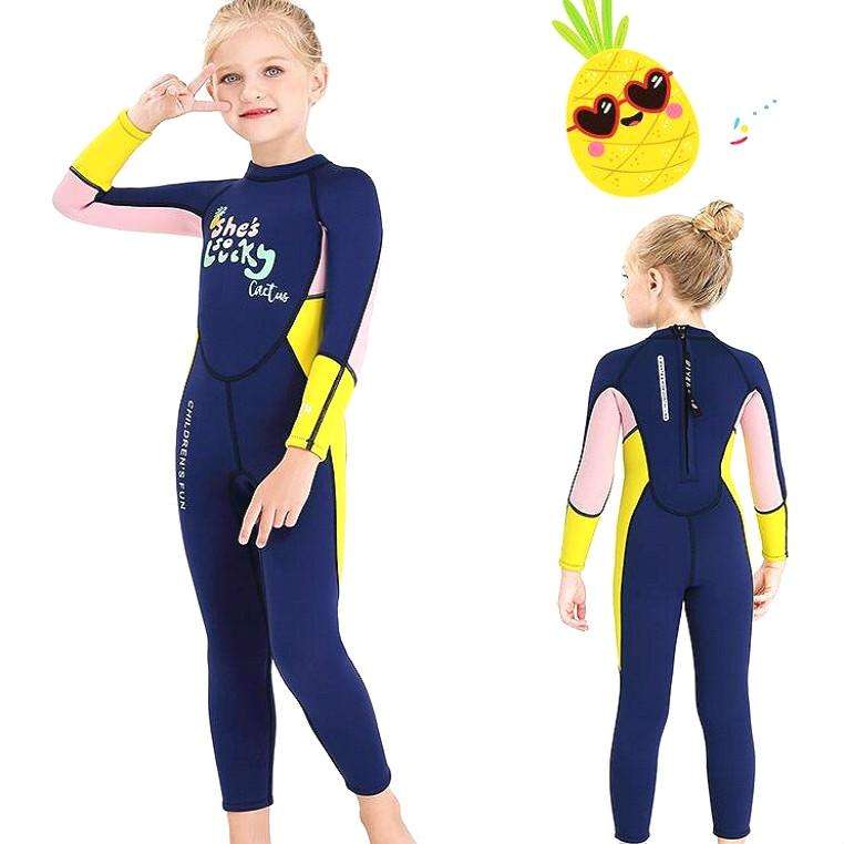 DIVE&SAIL Children Warm Swimsuit One-piece Wetsuit Long Sleeve Cold-proof Snorkeling Surfing Suit...