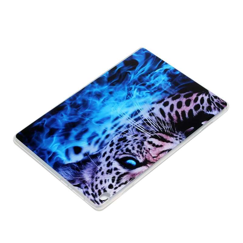 For Lenovo Tab M10 Painted TPU Tablet Case(Blue Leopard)