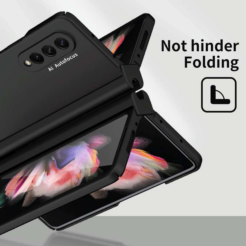 For Samsung Galaxy Z Fold3 5G Macaron Hinge Phone Case with Stylus Pen Fold Edition & Protective ...
