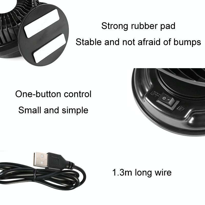 F612 5W Car Rotatable Turntable Silent Fan(12V Cigarette Lighter)