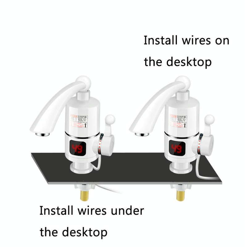Digital Display Electric Heating Faucet Instant Hot Water Heater CN Plug Digital Display Horizont...