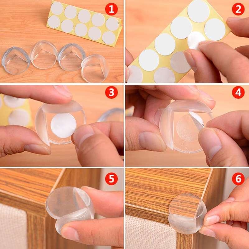 100 PCS Baby Desk Corner Safety Cover Pad Smile Pattern Children Table Anti-collision Protector C...