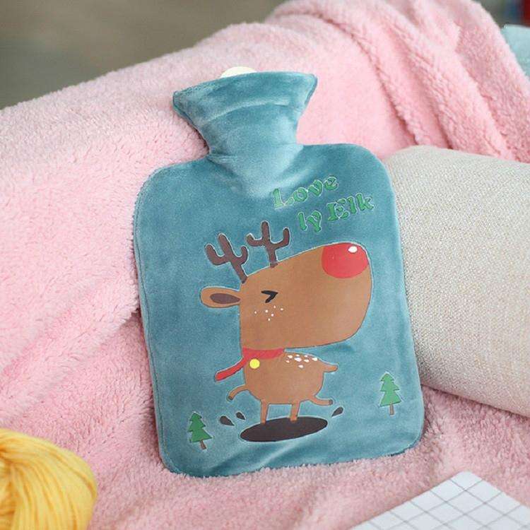 250ml Water Injection Hot Water Bottle Creative Mini PVC Irrigation Water Heating Bag(Dark Green)