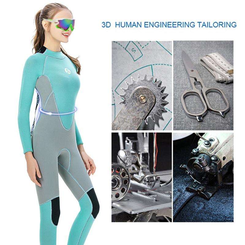 SLINX 1710 3mm Neoprene Super Elastic Wear-resistant Warm Contrast Long-sleeved One-piece Diving ...