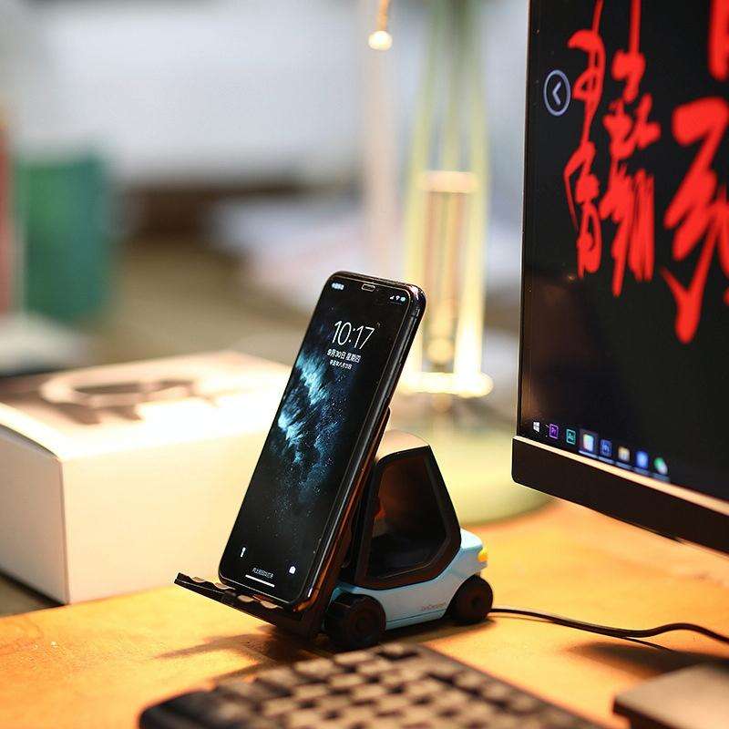 LinDesign CC01 Desktop Mobile Phone Holder Wireless Charger(Forklift)