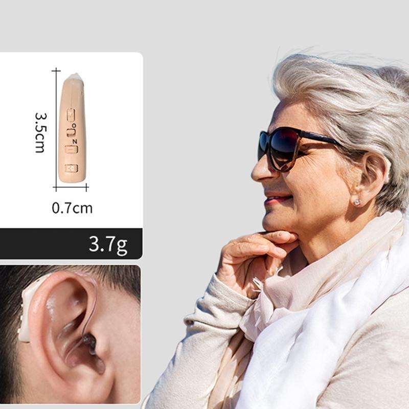 G28 Old Man Hearing Aid Sound Amplifier Sound Collector, Style: Left Ear(Skin Color)