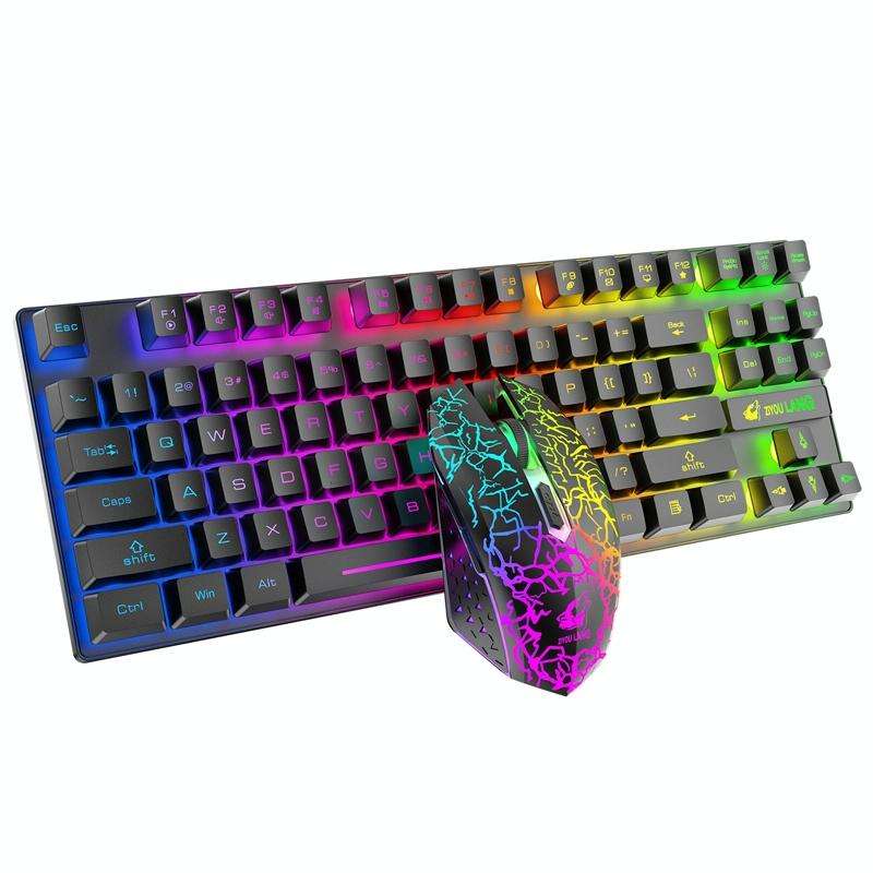 ZIYOU LANG T87 Gaming Luminous Wireless Keyboard and Mouse Set(Black)