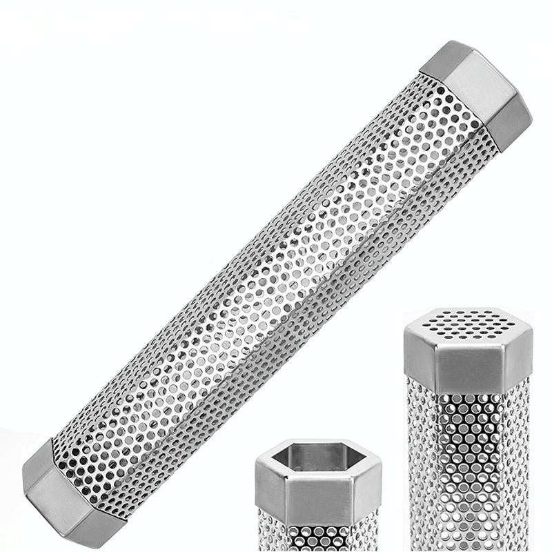12 Inch Stainless Steel 304 Smoked Tube BBQ Box Outdoor Cold Smoke Box,Style: Only Tube