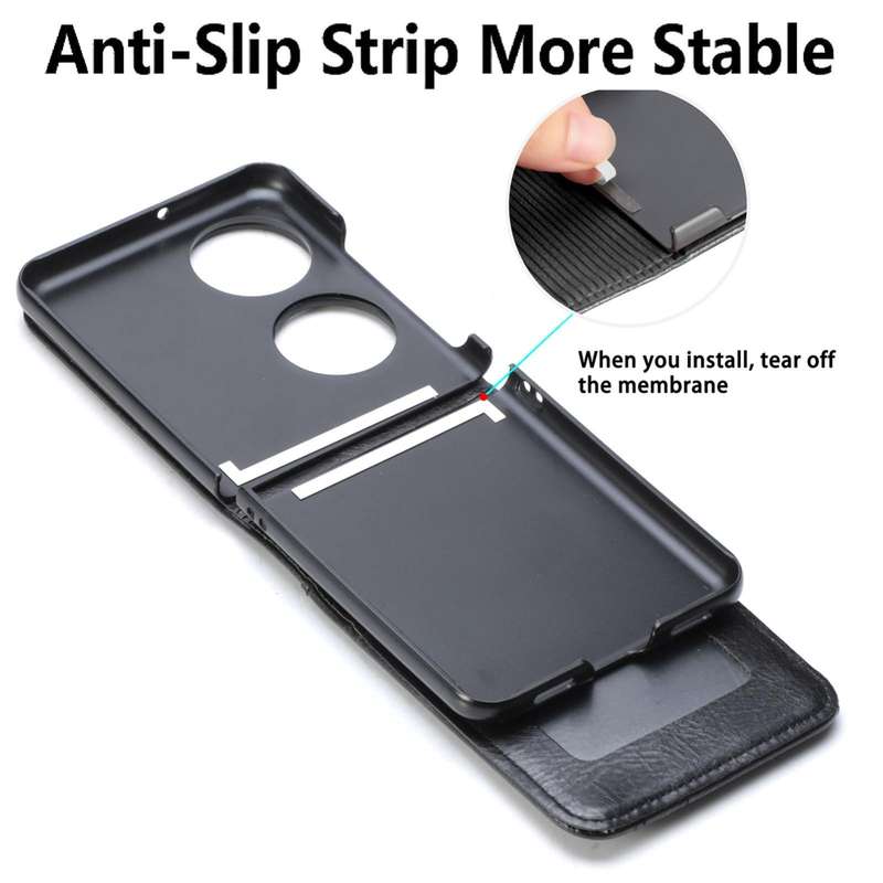 For Huawei P50 Pocket Wallet Card Folding Phone Case(Black)