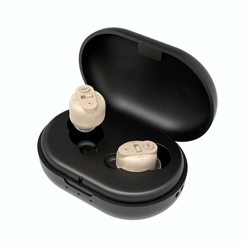 Old People Voice Amplifier Sound Collector Hearing Aid(Skin Color Double Machine + Black Charging...