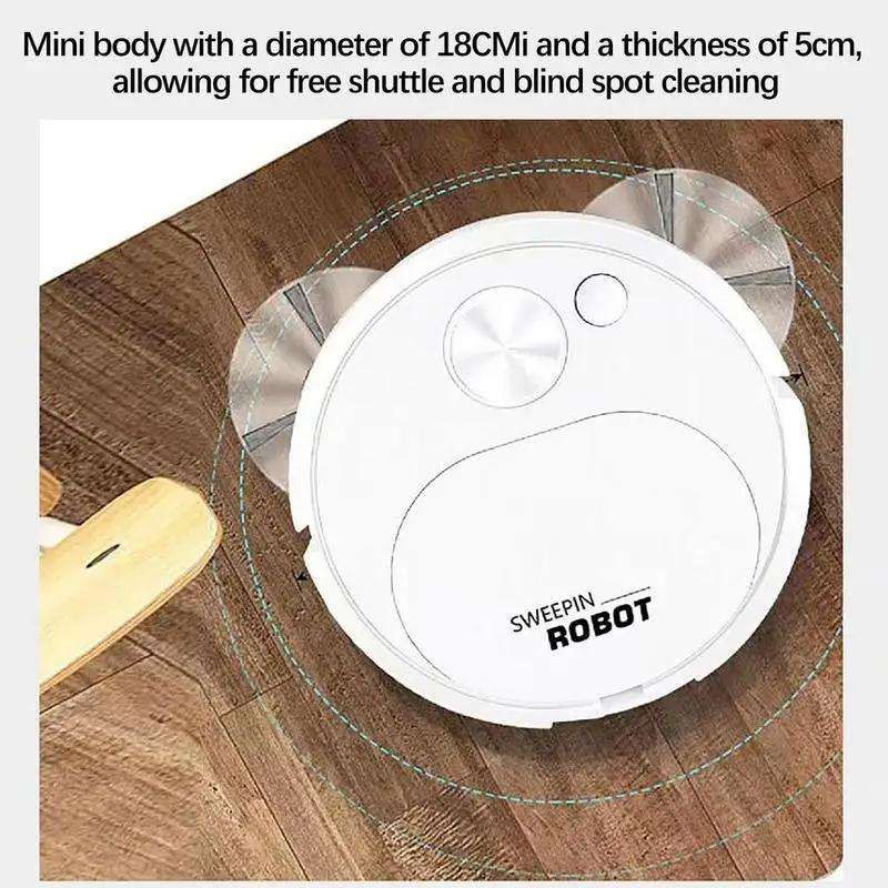 Field Sweeping Robot Auto Family Mini Cleaning Machine USB Charging Smart Vacuum(White)