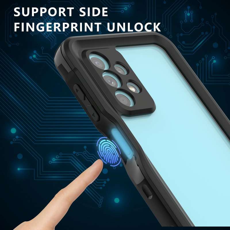 For Samsung Galaxy A23 5G RedPepper Transparent Shockproof Waterproof PC + TPU Phone Case(Black)