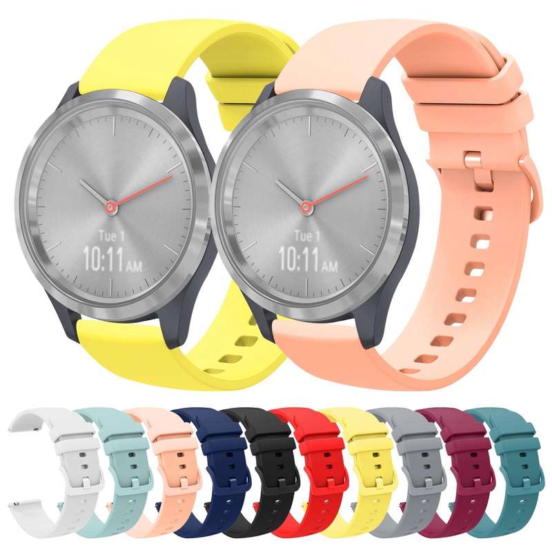 For Garmin Vivomove 3S 18mm Solid Color Soft Silicone Watch Band(Navy Blue)