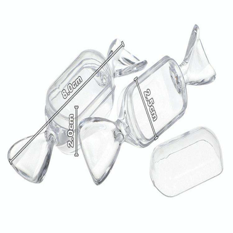10 PCS/Set Transparent Creative Candy Box Small Candy-shaped Mini Plastic Box(Clear Pink)