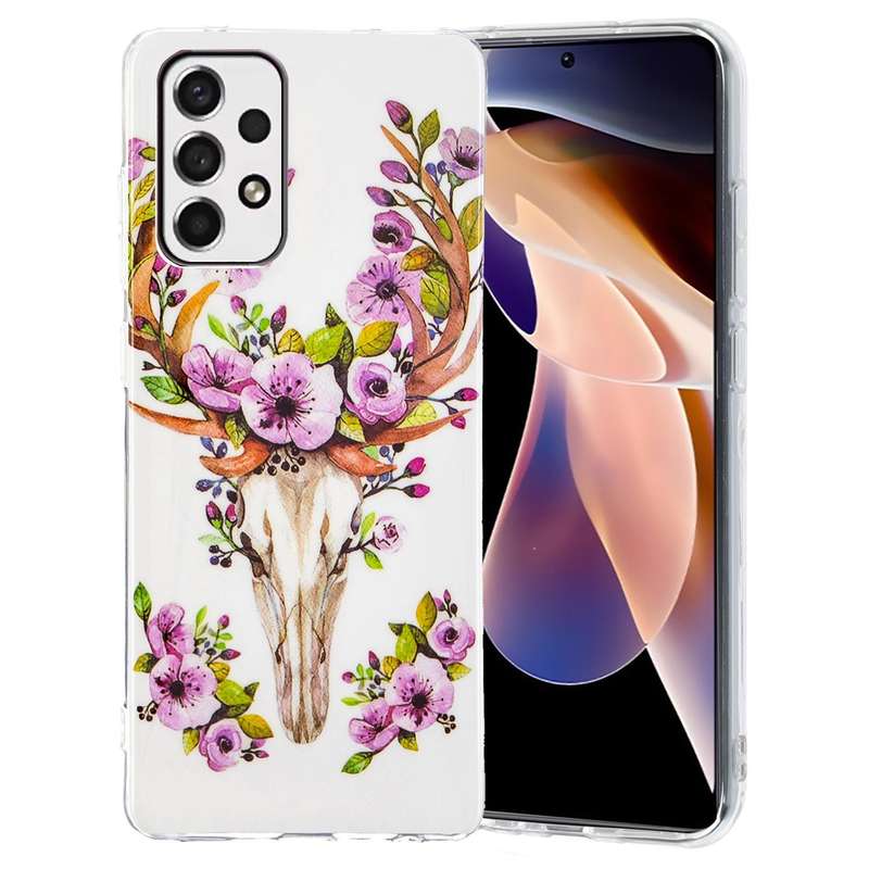 For Samsung Galaxy A53 5G Luminous TPU Protective Phone Case(Flower Deer)