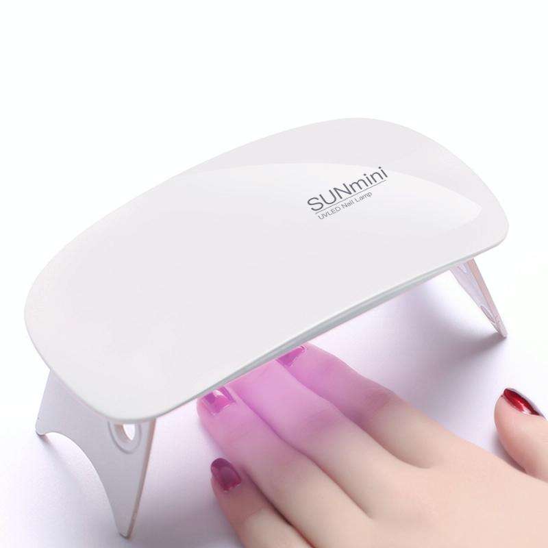 SUN mini 2 6W UV + LED USB Nail Lamp Fingernail Gel Curing Dryer(White)