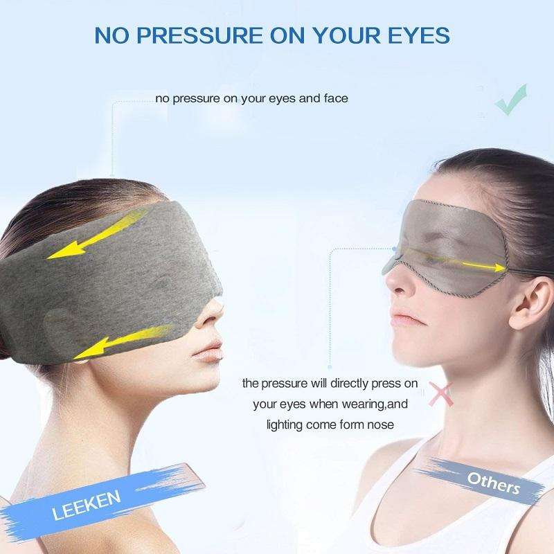 Oversized Cotton Breathable Blackout Sleep Eye Mask(Gray)