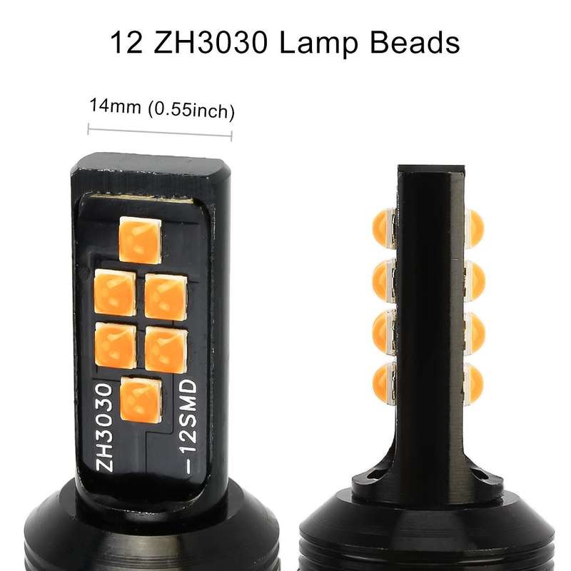 2 PCS 1156 DC9-16V / 3.5W Car Auto Turn Lights 12LEDs SMD-ZH3030 Lamps, with Constant Current(Yel...
