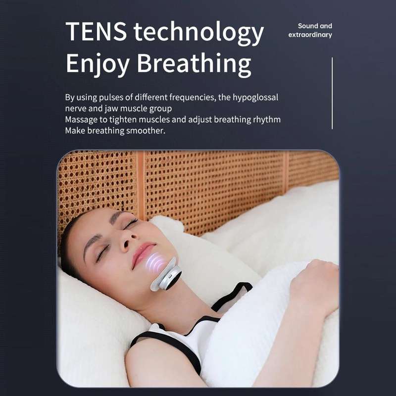 Smart Anti-snoring Device TENS Double Pulse Sound Wave Induction Sleep Snoring Breathing Correcto...