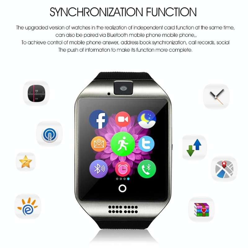 Q18 1.54 inch TFT Screen MTK6260A 360MHz Bluetooth 3.0 Smart Watch Phone, 128M + 64M Memory(Black)