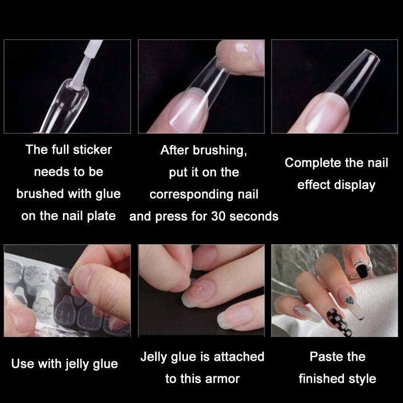 240 PCS Extended Manicure No-Engraving Frosted Thin Nail Piece WH-109 Single Number 5-9