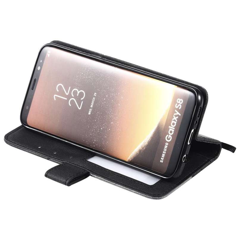 For Samsung Galaxy S8 Skin Feel Splicing Horizontal Flip Leather Case with Holder & Card Slots & ...