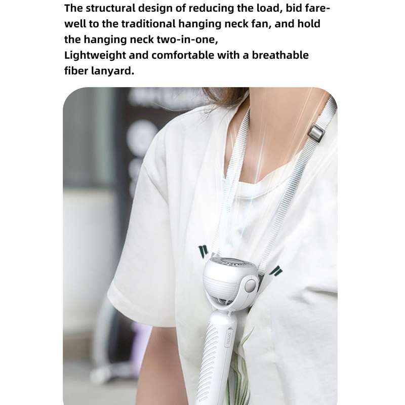 F10 USB Hanging Neck Electric Fan(White)